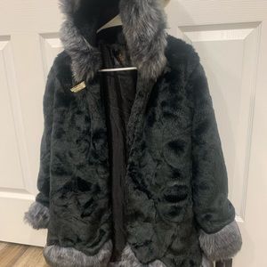 Women wither fur coat black large nwot